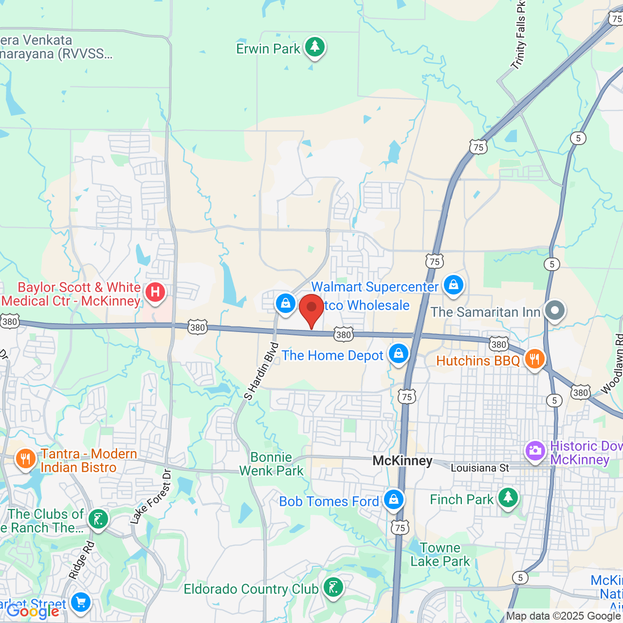 Google map image of our location in 3124 W University Dr McKinney, TX